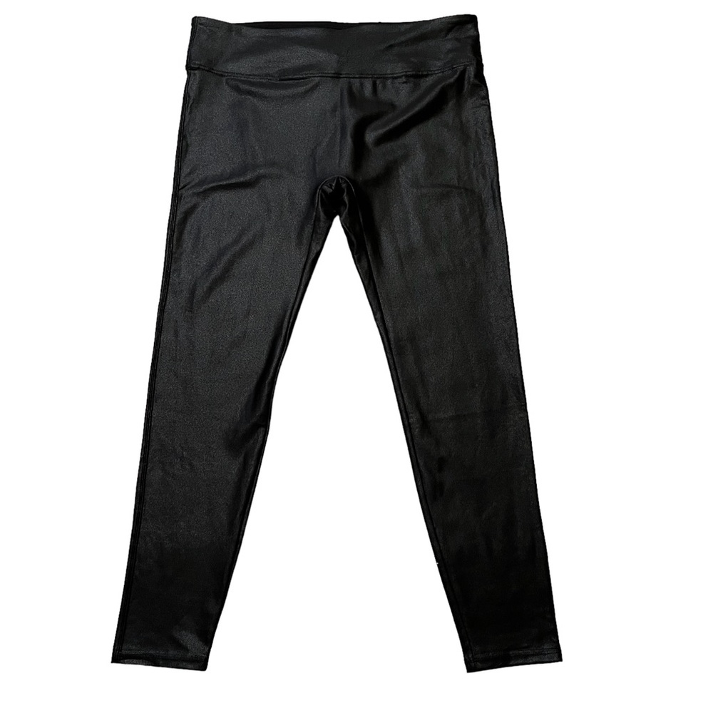 Tagoo Black Faux Leather Leggings 3X